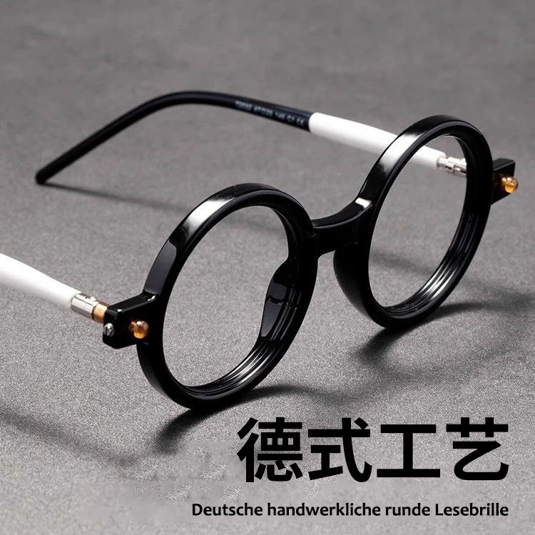 Gafas de lectura Shatar con marco grueso para hombres y mujeres, marco grande artístico Retro, montura redonda grande, gafas antiluz azul