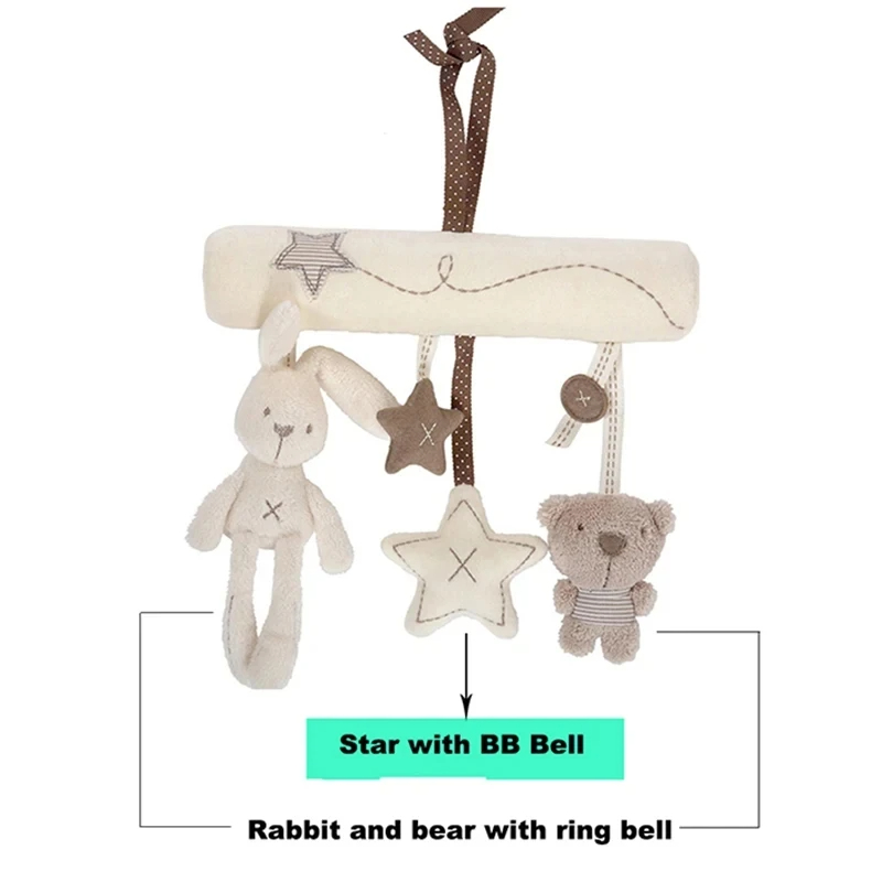 Baby Rattles Plush Toys Soft Rabbit Rattles Stroller Crib Hanging Toy Newborn Pendant Bell Appease Doll Accessories