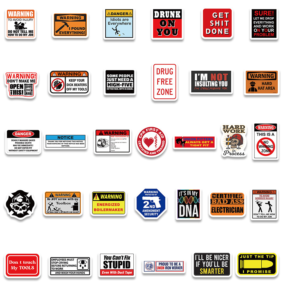 Hard Hat Brand Adesivos para Motocicleta, Cool Adesivos, Trabalhadores da construção Capacete, Ferramentas do carro, Laptop, Presente de bicicleta, Marca, 98PCs