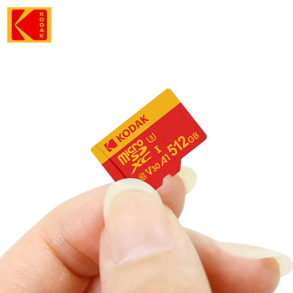 Cartão de memória Kodak C10 32GB 64GB Cartão de armazenamento Class10 128GB U3 4K Cartão flash TF de alta velocidade para celular com adaptador SD