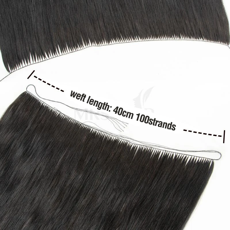 Extensões de cabelo de penas, linha de peixe natural, cabelo humano, não remy, micro anéis invisíveis, trama de extensão de cabelo, 100 fios
