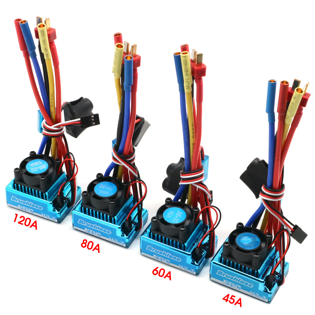 กันน้ํา 45A 60A 80A 120A Brushless ESC Electric Speed Controller ป้องกันฝุ่นสําหรับ 1:8 1:10 1:12 RC รถ