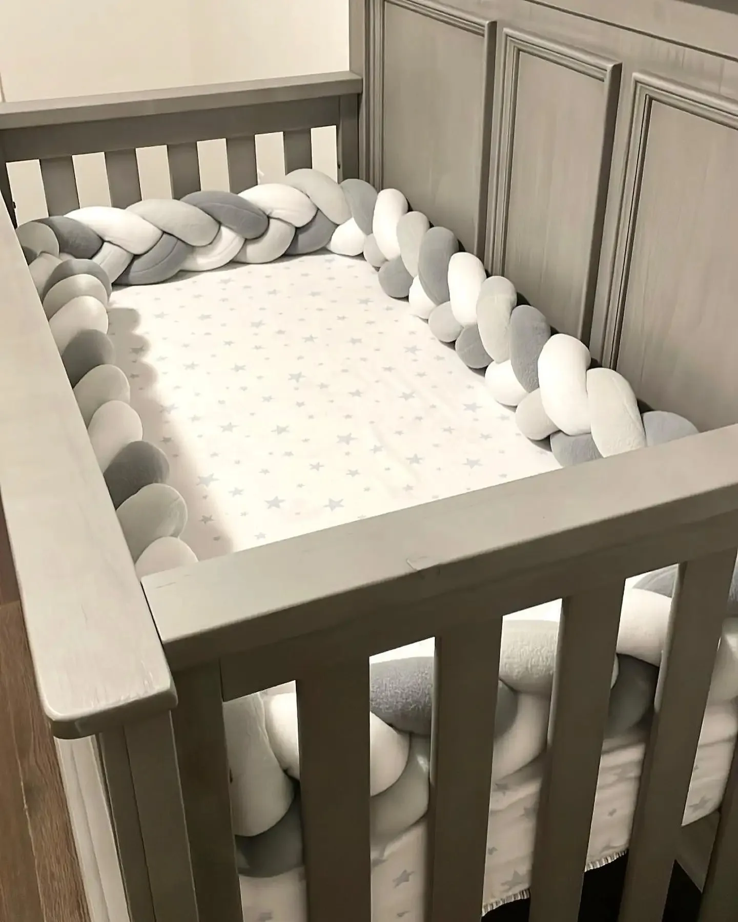 1M 2M 3M paraurti per lettino per bambini nella culla protezione per culla per neonato cuscino per nodo a treccia per bambini 3 azioni paraurti