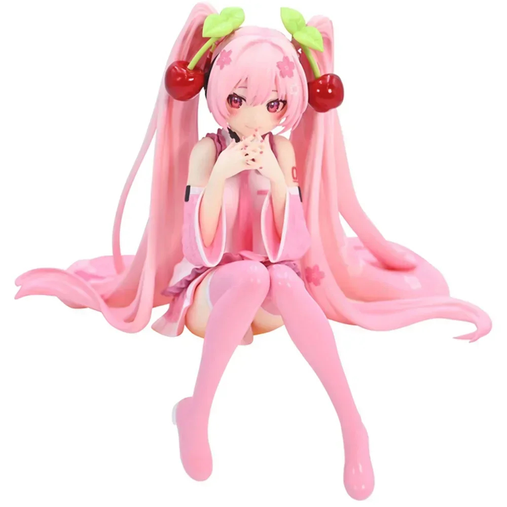 Hot Hatsune Miku อะนิเมะชุดสีชมพู PVC ของเล่นการกระทํา Cherry pink Cherry Blossom ตกแต่งรวบรวมของขวัญ