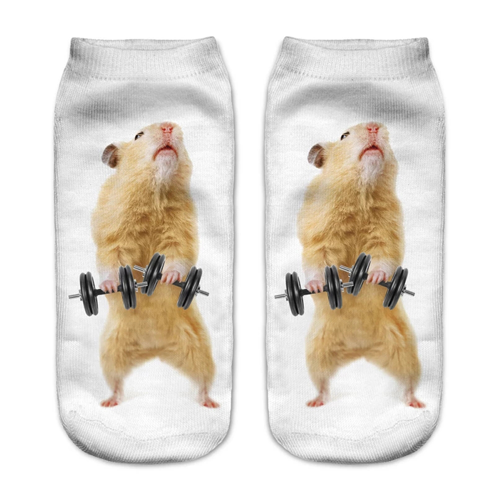 Calcetines de animales a la moda con estampado 3D divertidos Kawaii para mujeres lindas mascotas Fitness hámster Sokken muchos estilos Cool Dropship