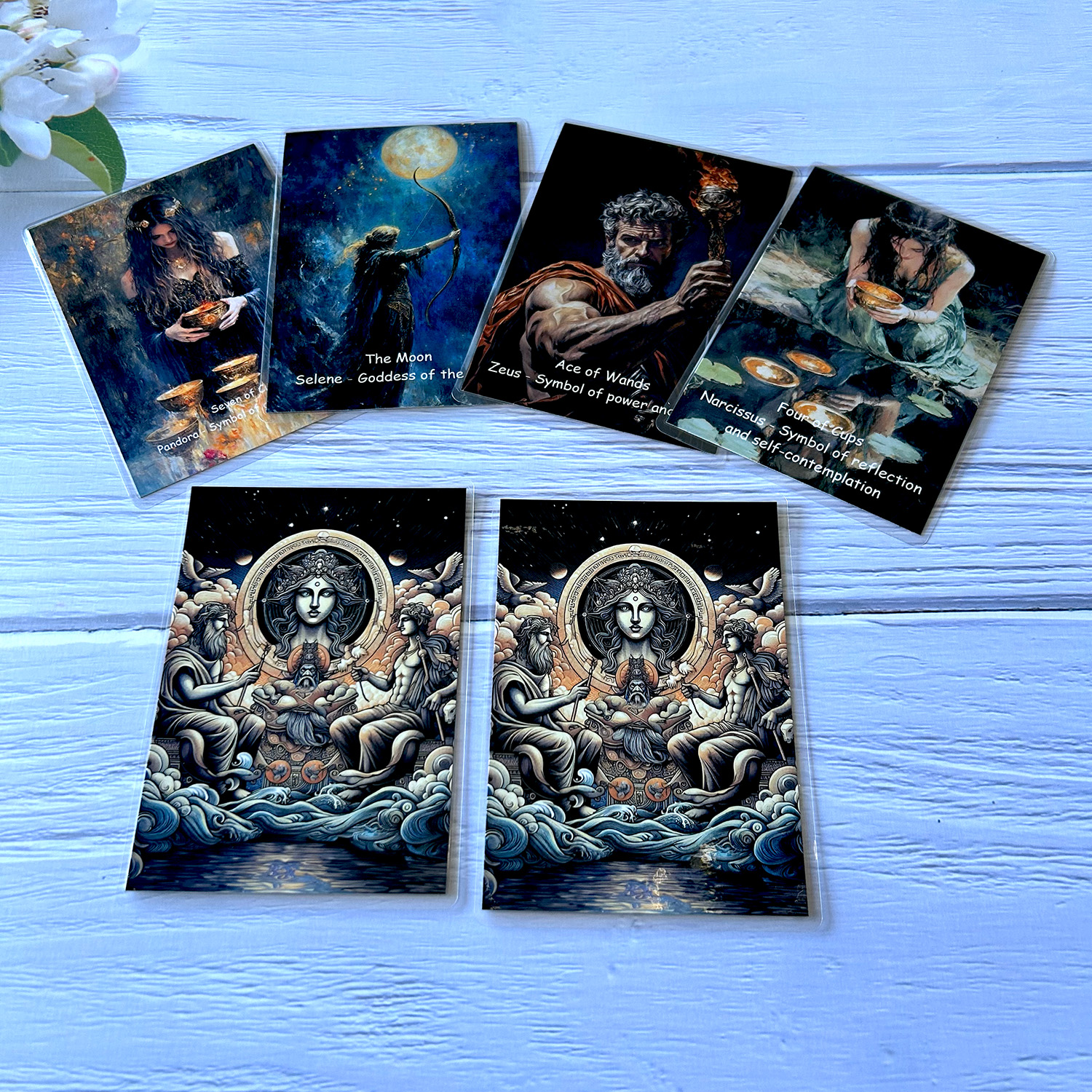78pcs 95*135mm Greek Mythology Iron Box 3R Photo Plastic Waterproof High Quality Oracle Cards Divination Runes Mystical Power