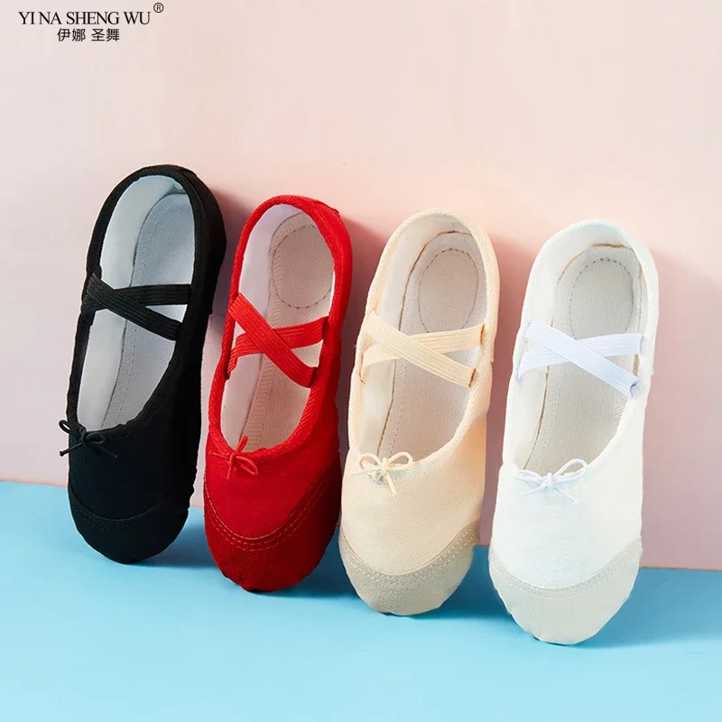 เด็กรองเท้าเต้นรํา Soft Sole PU หนัง Cat Claw รองเท้าผู้หญิงโยคะทองเงินรองเท้าเต้นรําบัลเล่ต์เต้นรํารองเท้าขายส่ง