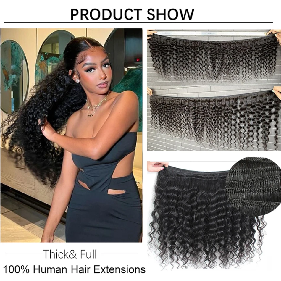 Onverwerkte 4 bundels deal 8-32 inch losse diepe golf rauwe Indiase tissage 100% menselijk Isee-haar nat en golvend krullend Cheveux Humain