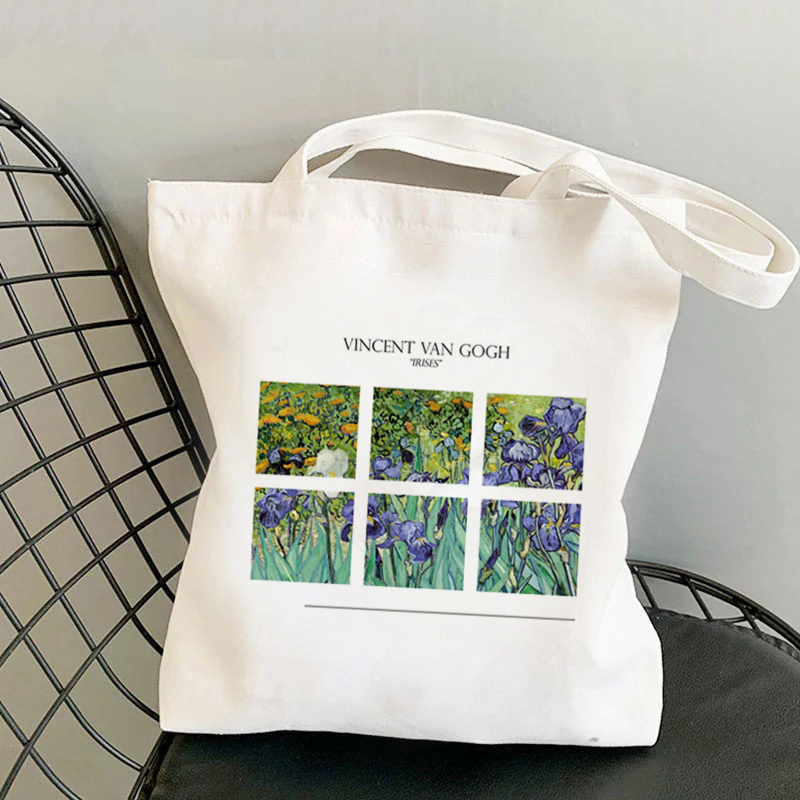 Shop Van Gogh Img In Hình Kawaii Túi Bông Tai Kẹp Nữ Túi Vải Shop Cô Gái Đeo Túi Xách Túi Nữ túi