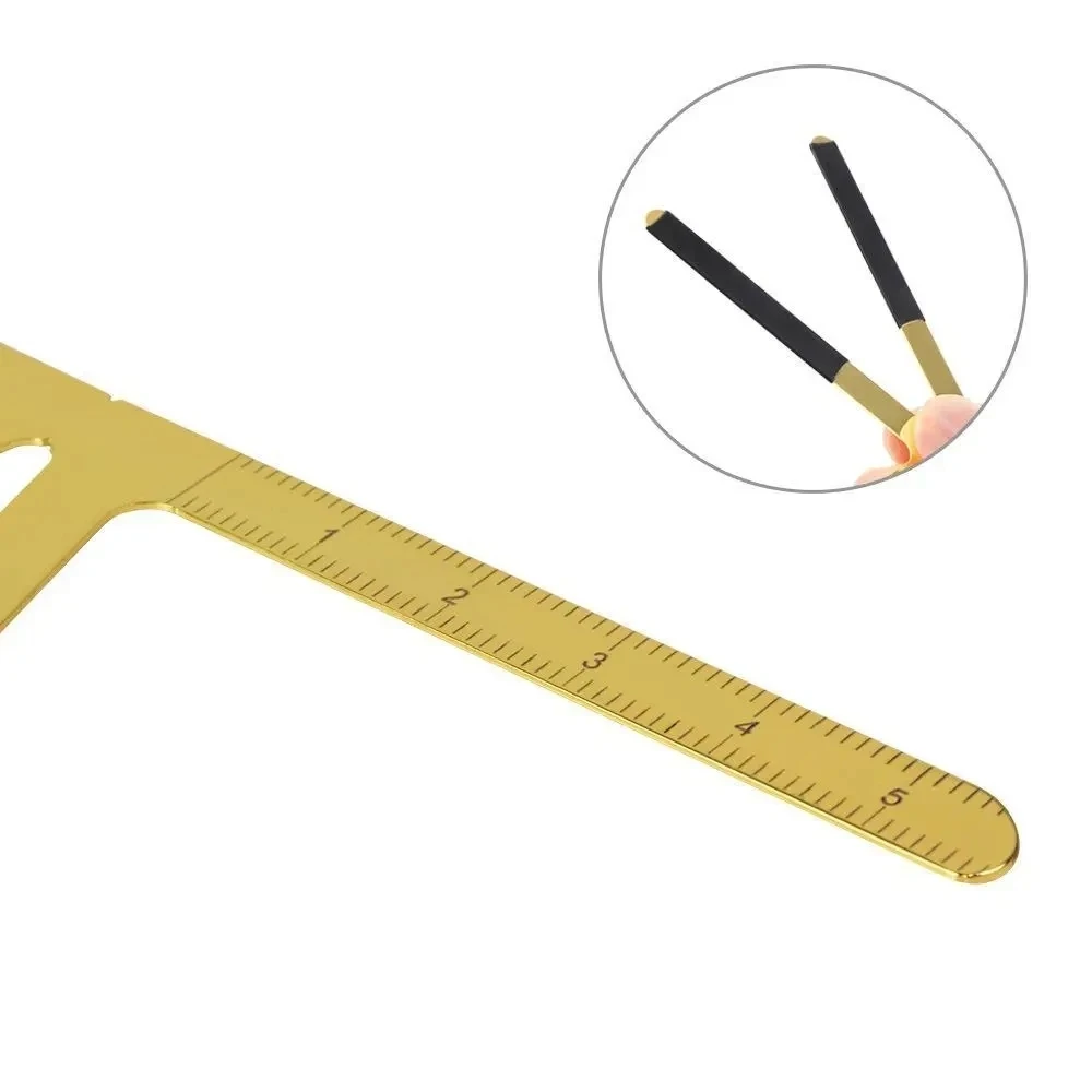 Règle de pochoir de tatouage de sourcils en métal, 1 pièce, modèle de mesure de positionnement de tatouage de Microblading, outils de maquillage Permanent pour sourcils