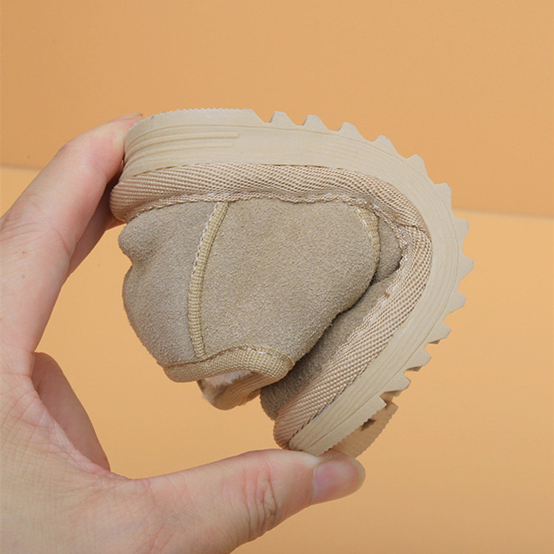 Da Thật Chính Hãng Da Mùa Đông Giày Cho Bé Ấm Áp Sang Trọng Tập Đi Cho Bé Trai Bé Gái Cotton Giày Đế Cao Su Quần Vợt Ngoài Trời Thời Trang Little Kids Khởi Động
