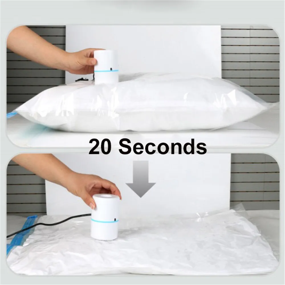 Bomba eléctrica de bolsa comprimida, bomba de bolsa de vacío de viaje, Mini máquina selladora al vacío, ahorro de espacio para ropa, organizador de alimentos