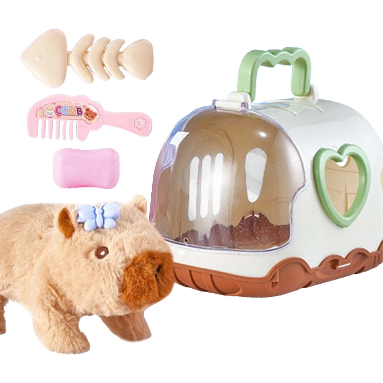 Muñeco eléctrico capibara para caminar, juguete con sonido, muñecos de peluche eléctricos para niños, conjunto de figuras de peluche de capibara de animales, Color aleatorio