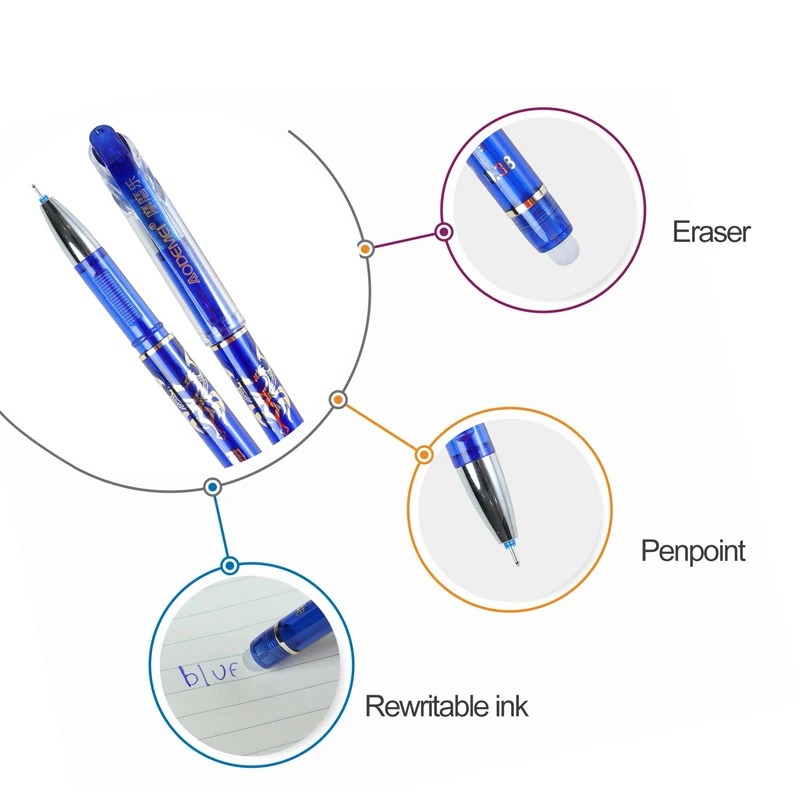 26 Pçs/set Kawaii Canetas Apagáveis Azul/preto/vermelho 0.35mm Caneta Gel Tinta Gel Papelaria Escola Escrita Suprimentos para Notebook Escritório Stu