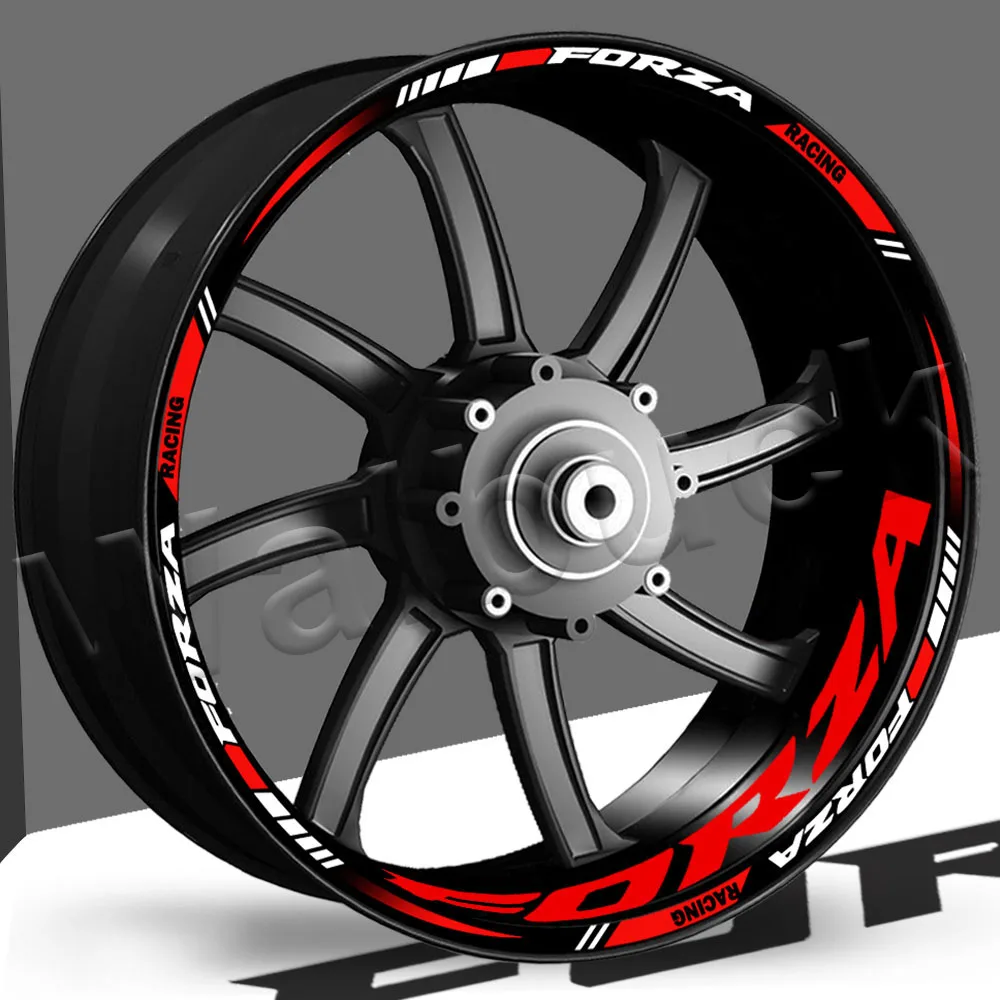 Xe Máy Bánh Xe Miếng Dán Phản Quang 14 ″ 15 ″ 17 ″ Vành Xe Tay Ga Sọc Decal Phụ Kiện Dành Cho Xe Honda FORZA 125 250 300 350 750 MF13