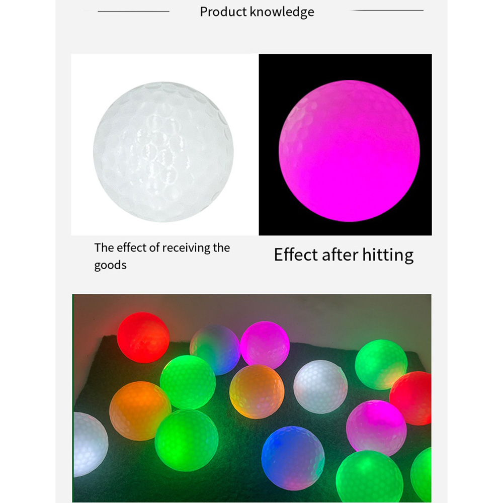 Pelota de práctica de 3 capas con LED de Golf luminosa y duradera, pelotas de Golf brillantes de larga duración que brillan en la oscuridad para práctica nocturna