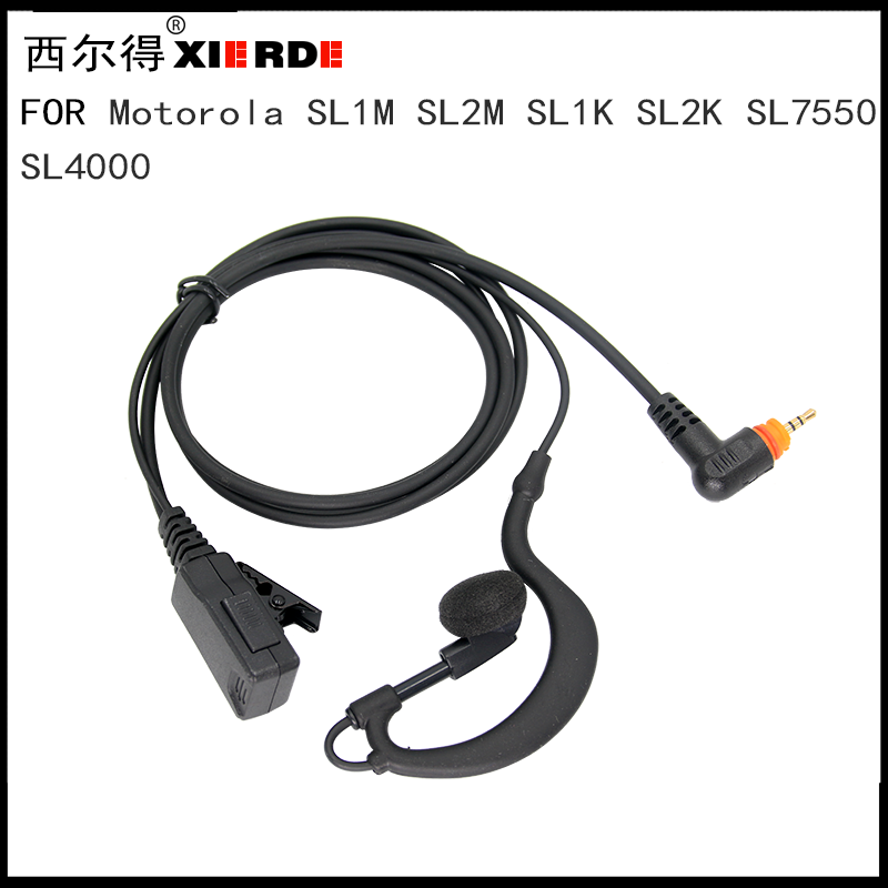 XIERDE Earhook G shape in line earpiece Headset Mic For Motorola Radio SL1M SL1K SL1600 SL300 SL7500 SL400 SL4000 SL7550 TLK100