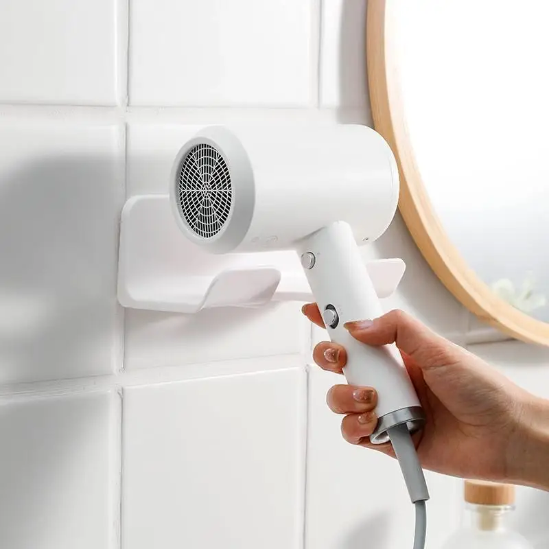 1pc supporto per asciugacapelli a parete senza perforazione Rack multifunzionale per il bagno