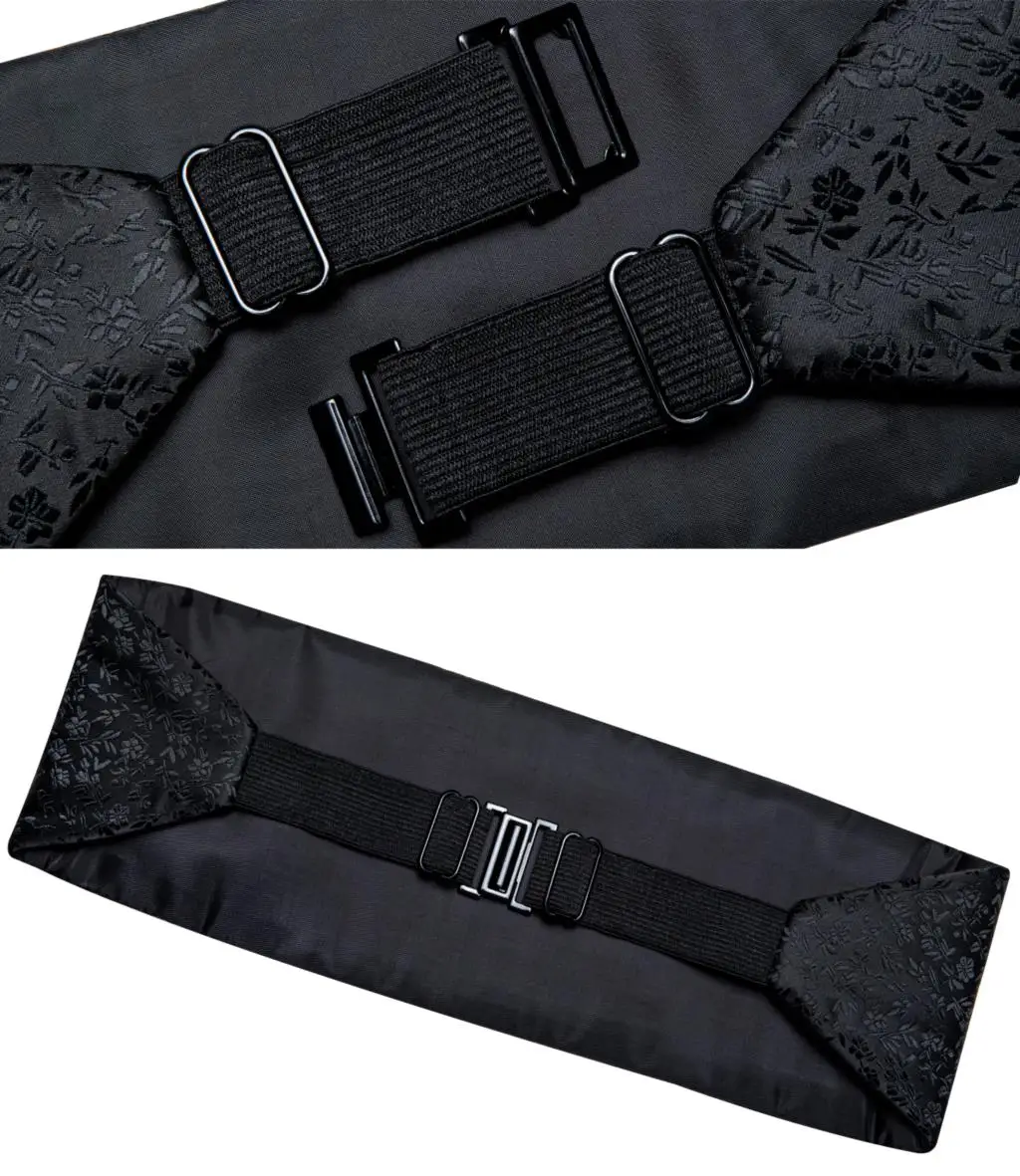 Màu Đen Cổ Điển Cummerbunds Cho Nam Lụa Hoa Cummerbund Thắt Nơ Cài Áo Bộ Thun Rộng Tuxedo Dây Thắt Lưng Thắt Lưng Váy