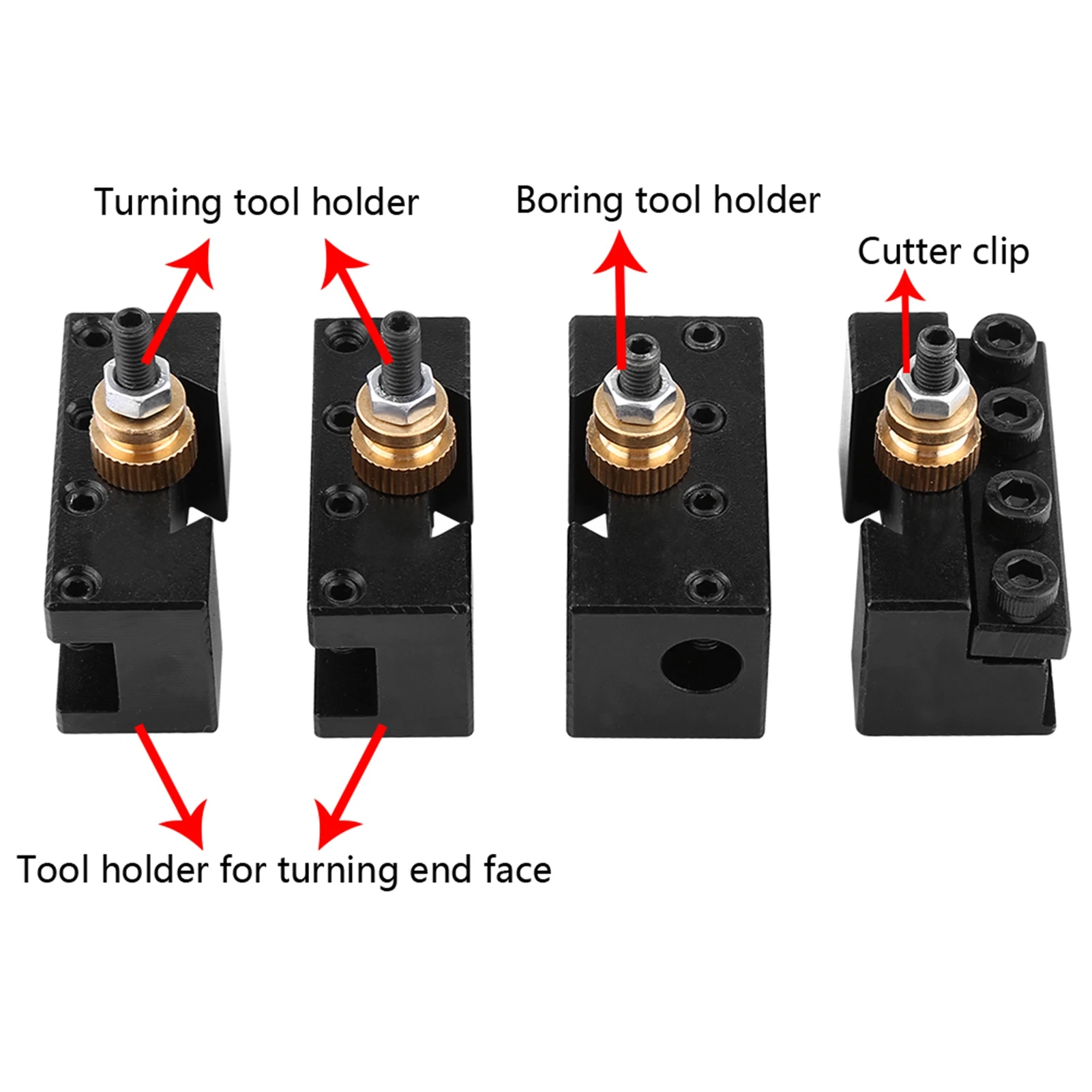 Lathe Tool Holder Set of Aluminum Alloy  Mini Lathe Tool Post and Holder Kit Lathe Tool Post Holder Tool Post Holder