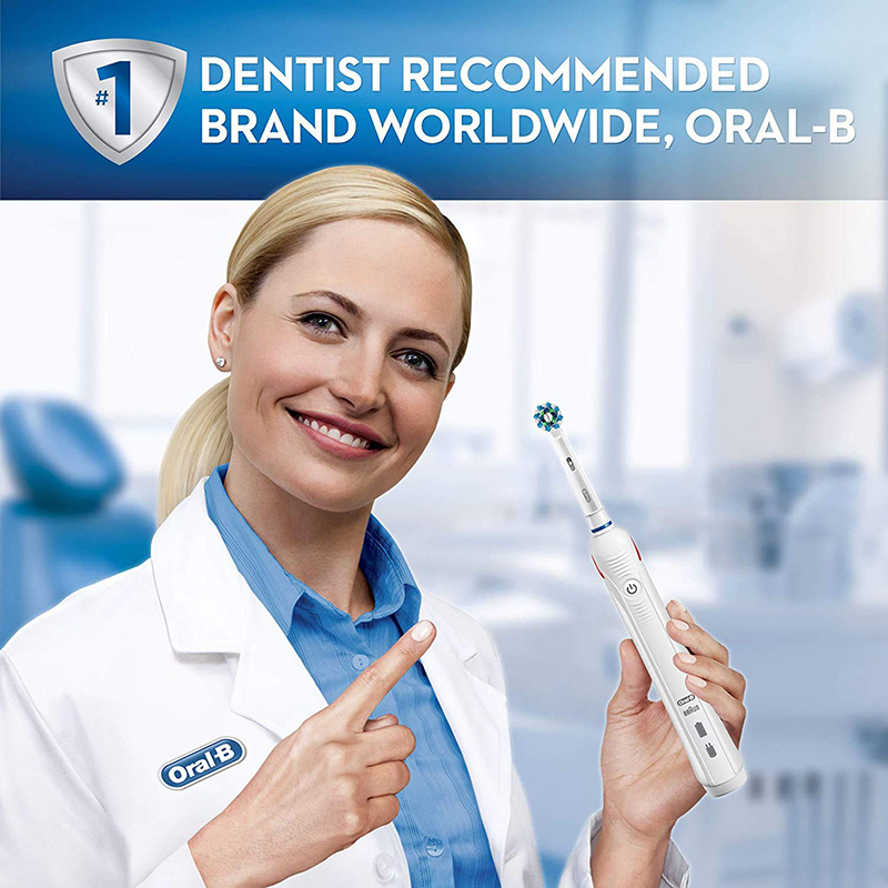 Oral B cepillo de dientes eléctrico Pro 4000 acción 3D limpieza diaria dientes Sensor de presión Visible 4 modos cuidado de las encías impermeable recargable