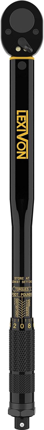 Torque Wrench 1/2-Inch Drive Click 10~150 Ft-Lb/13.6~203.5 Nm (LX-183)