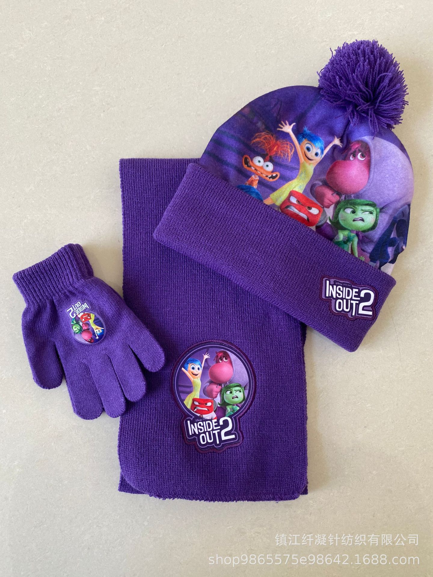 3 unids/set Disney Stitch Otoño e Invierno niños hielo y nieve Elsa bufanda de dibujos animados sombrero guante tres piezas cálido niño niña sombrero