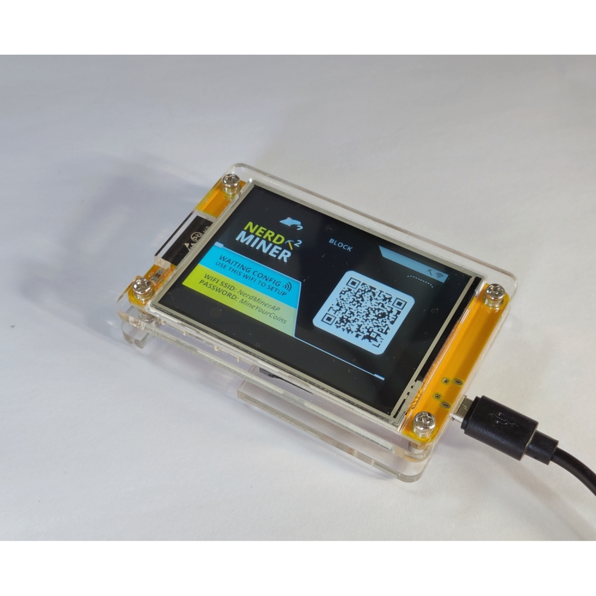 NerdMiner V2 Hashrate, Pantalla Inteligente, Crypto Solo, Lotería, Nerd Miner, Bitcoin Miner ESP32-2432S028R, 49 k/S, 2,8 pulgadas