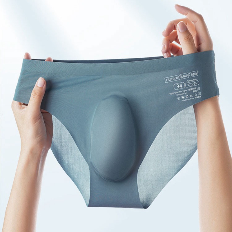 Men's Ice Silk Seamless Briefs Summer New Ultra-thin Transparent Sexy Quick-drying Trendy Breathable Underwear Panties