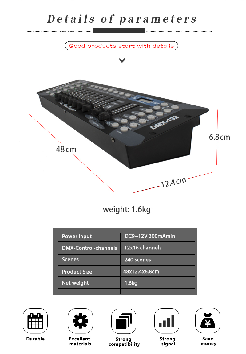 2 TEILE/SATZ 192 DMX Controller Bühnenbeleuchtung DMX512 Konsole für LED Par Moving Head Strahl Waschen Scheinwerfer Bühne Effekt DJ Ausrüstung