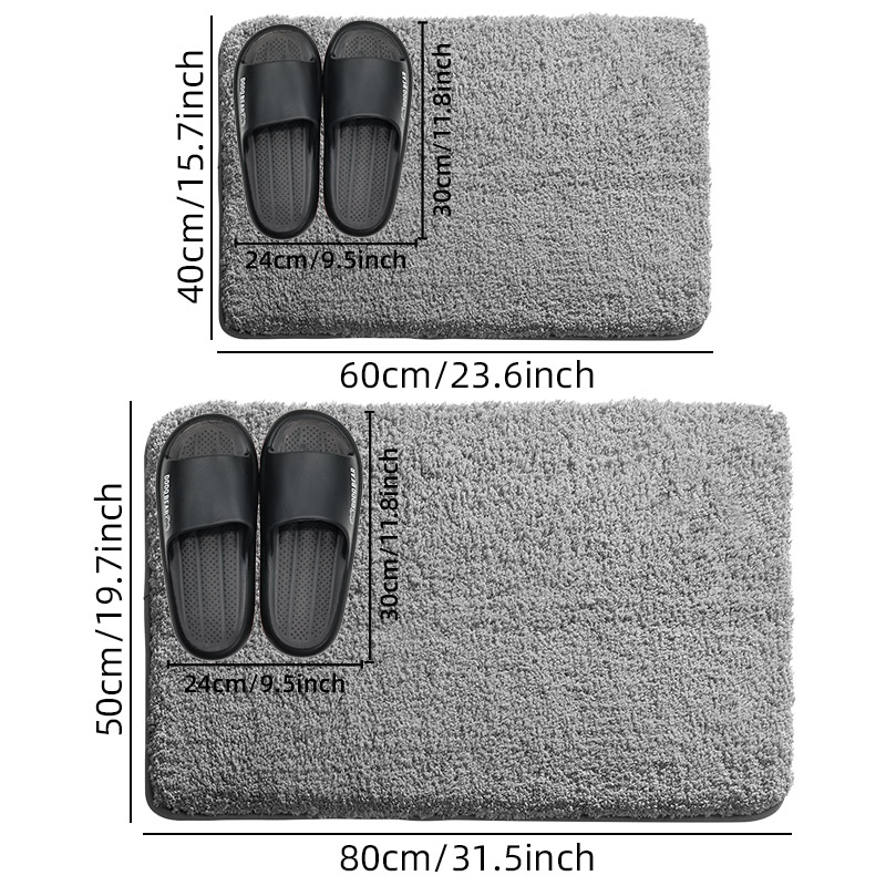 Moderne minimalist ische einfarbige Boden matte, quadratischer langer Plüsch, verdickter saugfähiger Teppich, Badezimmer tür matte, rutsch feste Matte