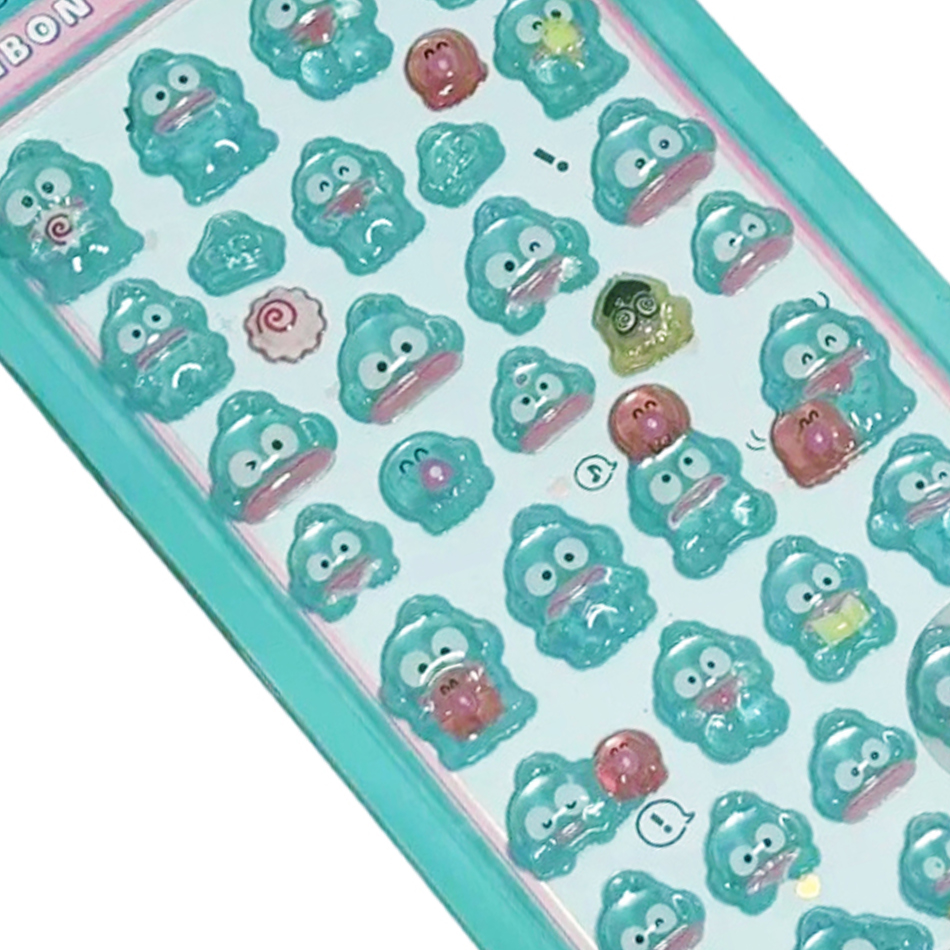 Anime sanrio kuromi hellokitty hangyodon cinnamoroll 3dtransparente geléia adesivo de cristal adesivos decorativos casos de telefone brinquedos diy