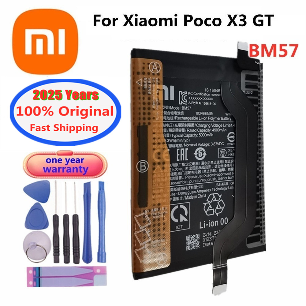 2025 ปีแบตเตอรี่เดิมสําหรับXiaomi Mi Redmiหมายเหตุ 10 10S 10X 9 9S 9T K30 K40 K20 8 8T 7 5 5A Pro POCO X3 M3 F3 F2 Proแบตเตอรี่
