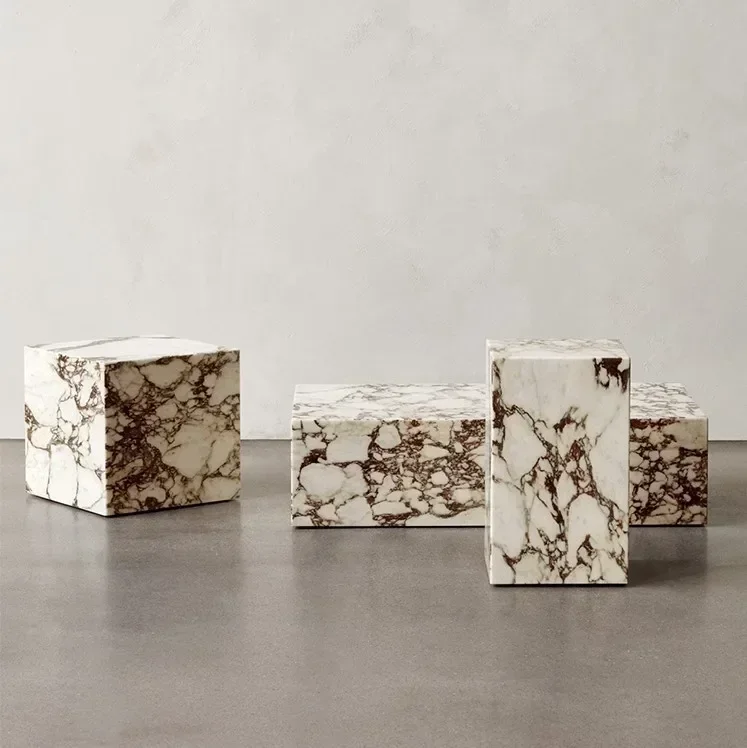 Juego de mesa de centro de lujo moderna para sala de estar nórdica, mesa de centro rectangular de piedra de mármol blanco, verde y negro