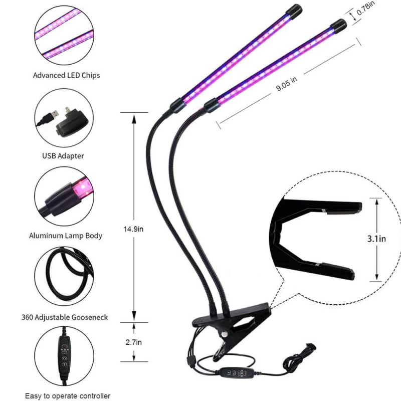 Usb 5v led cresce a luz espectro completo planta lâmpada com mangueira flexível estufa interior phyto lâmpada flor mudas luz hidropônica
