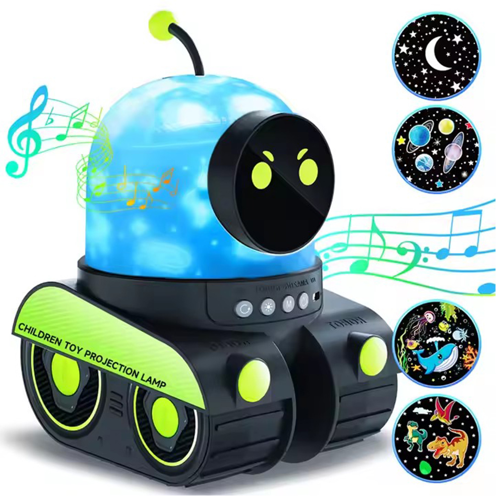 Лампа для проектора «Звездное небо» с роботом-циклом, 21 пленочный вращающийся USB-перезаряжаемый светодиодный ночник с Bluetooth-динамиком, декор для детской комнаты