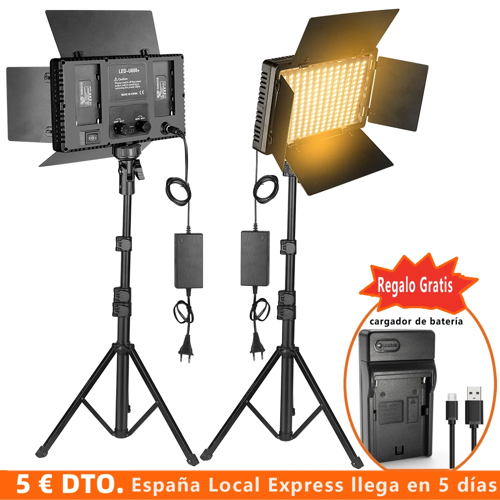 Nagnahz Luz de estudio fotográfico LED U800 para Tiktok Youbute Juego Iluminación de video en vivo Grabación de video portátil Lámpara de panel de fotografía Luz de relleno de video con soporte de trípode Luz cálida