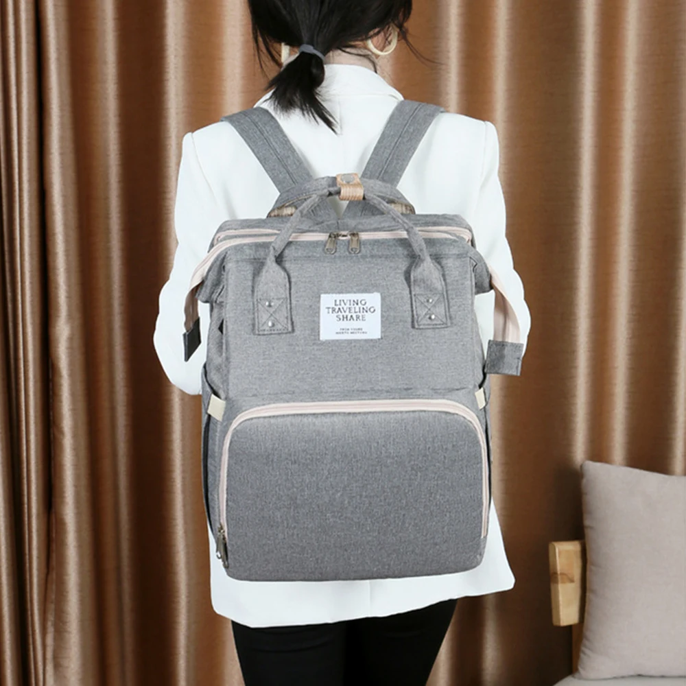 Dobrável saco de mamãe leve portátil dobrável berço cama de grande capacidade mochila do bebê feminino mamãe outing saco múmia