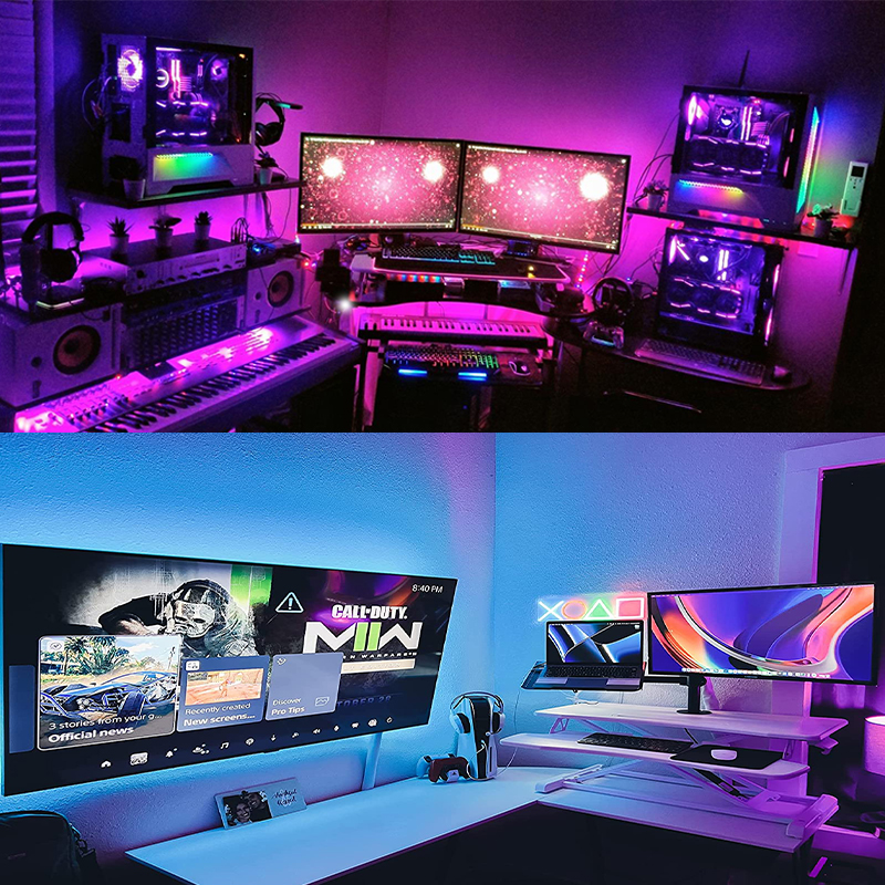 Bande lumineuse LED RVB pour la décoration de la pièce, lampe LED avec mode télécommande 24 prédire, Bluetooth, TV SMD5050 RVB