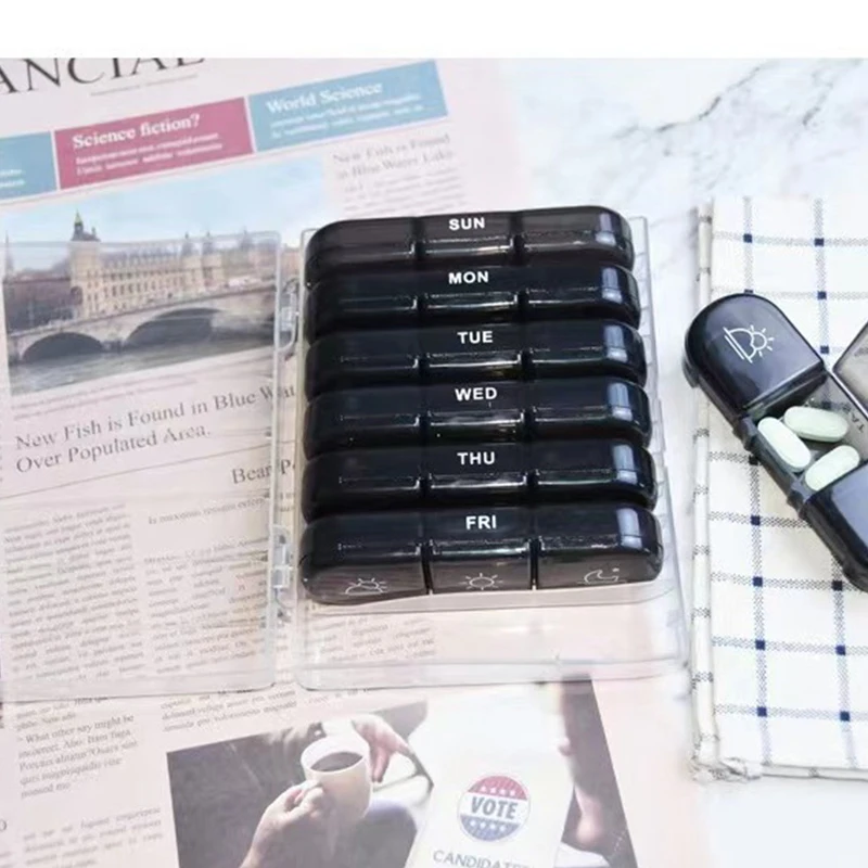 Portable Mini Multi-Compartment Medicine Box for Weeklong Use Seven-Day Dose Partition Travel-friendly Pill Organizer