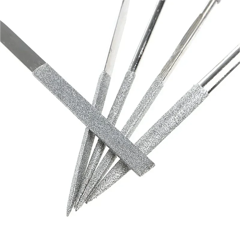 10 Pz Set di lime ad ago diamantate 3x140mm Mini kit di lime ad ago per pietra, vetro, metallo, intaglio, utensili manuali artigianali, set di lime ad ago