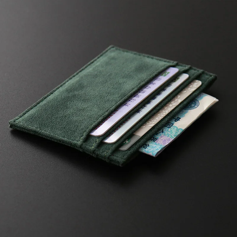 ALCANTARA ที่ใส่บัตรผู้หญิง & ผู้ชายหนังเทียมเปิดได้หรูหรากระเป๋าสตางค์บางขนาดเล็ก