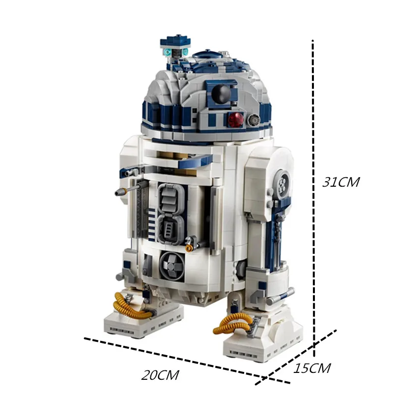 2314 Uds. Robot espacial bloques de construcción R2 Robot R2D2 modelo de figuras juguete para niños chico regalos de cumpleaños y Navidad