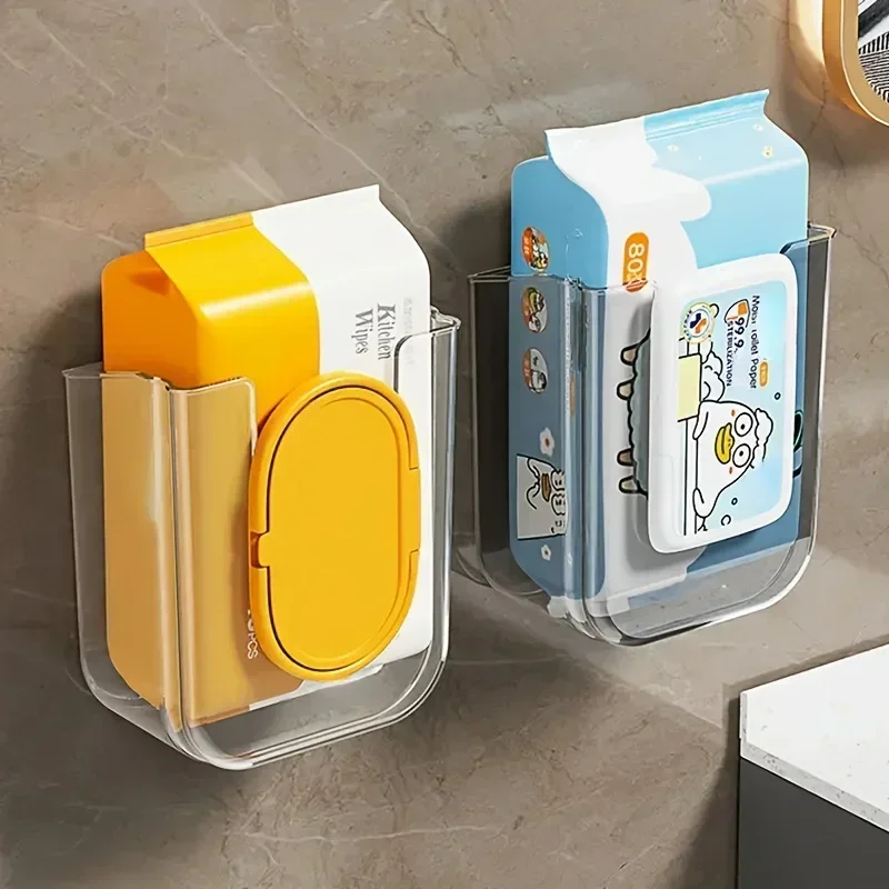 Boîte de rangement pour lingettes humides, boîte à mouchoirs sans poinçon, toilettes, salle de bains, cuisine, boîte en papier inversé murale, maison de luxe légère.