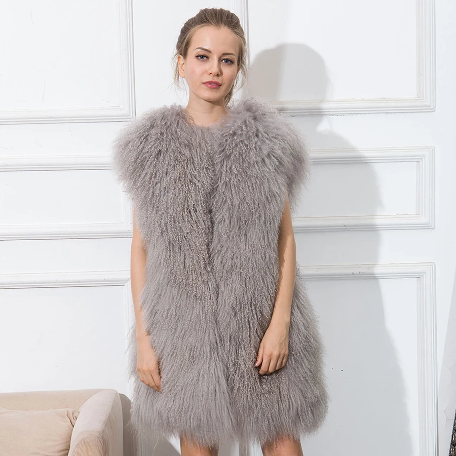 Damen Lammfell Weste echte Schaffell Weste Mongolei Schafspelz Westen weibliche Winterkleid ung Mode Neuankömmlinge