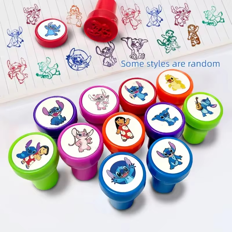 12PCS Cartoon Lilo & Stitch Siegel Geschenk Stich Cartoon Muster Siegel Kindergarten Belohnungen Briefmarken Weihnachtsgeschenk
