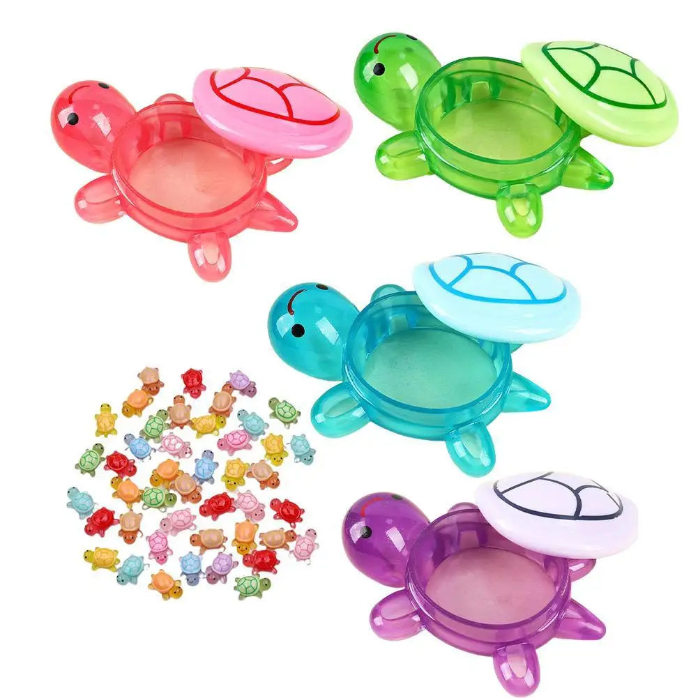 Cute Cartoon Luminous Turtle Storage Box Home Decor Resin Crafts Glowing Small Turtle Toy Storage Case Home Decoration