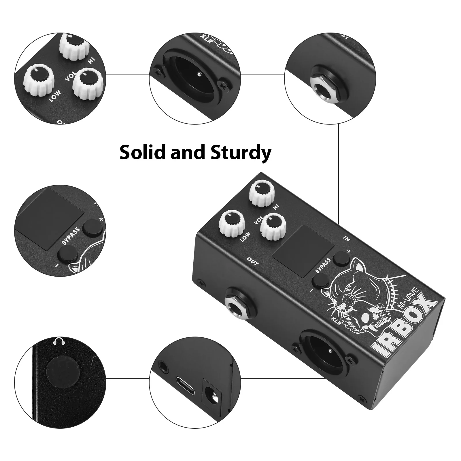 M-VAVE Guitar IR Box Effects Pedal with IR Cab Impulse Response Cabinets Speaker Simulator XLR Output Port 6.35mm Output/Input