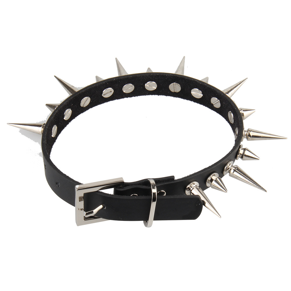 Collar de Gargantilla con remaches de púas para mujer y hombre, Gargantilla con tachuelas Emo, joyería gótica