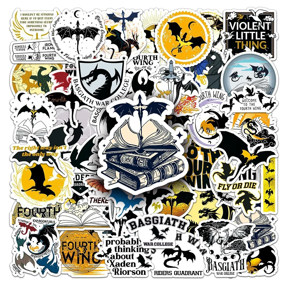 10/30/50 pçs quarta asa fantasia romance dos desenhos animados adesivos legal dragão adesivo à prova dwaterproof água para brinquedo do miúdo diy notebook guitarra caso de telefone